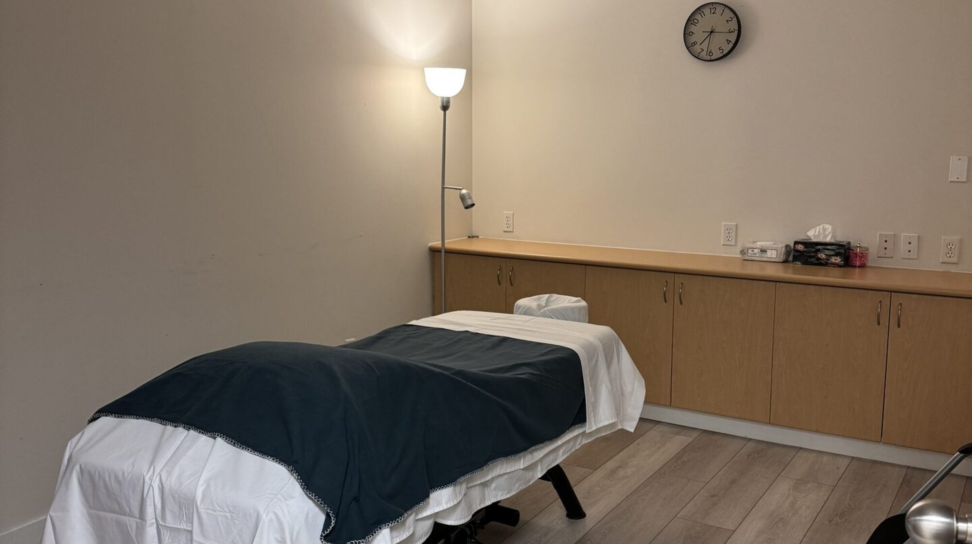 Massage therapy treatment room at Nova Restore Wellness in Metrotown, Burnaby