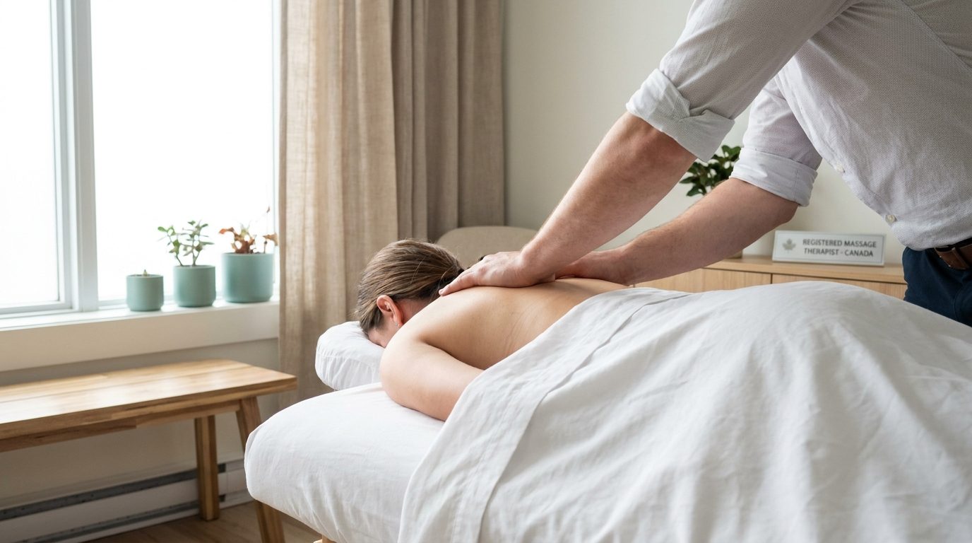 Massage therapy session in progress